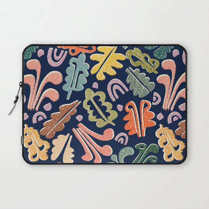 Block print leaves pattern Laptop Sleeve Gallery Image 1
