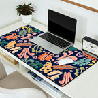 Block print leaves pattern Desk Mat Gallery Image 2