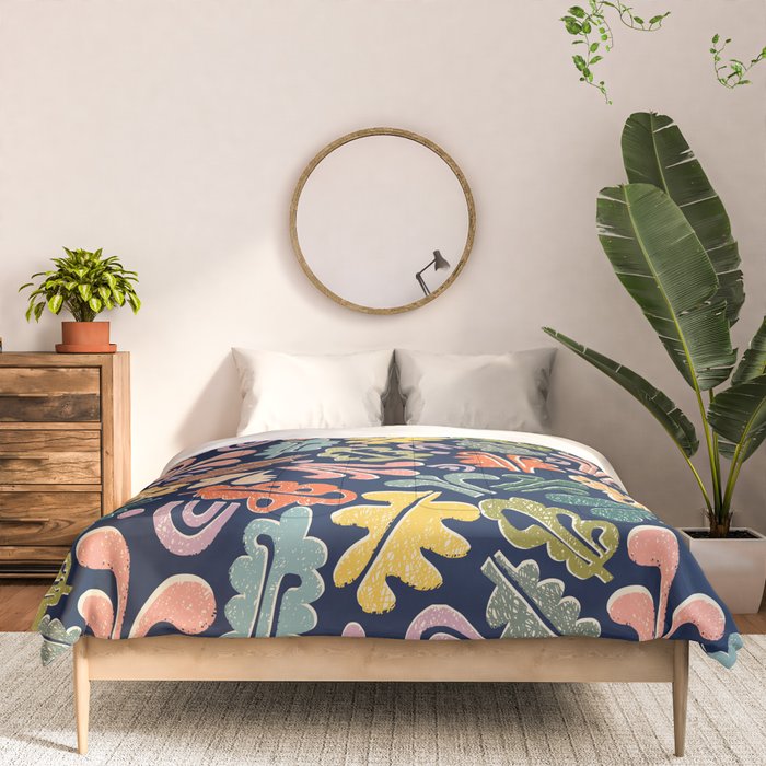 Block print leaves pattern Comforter Gallery Image 3