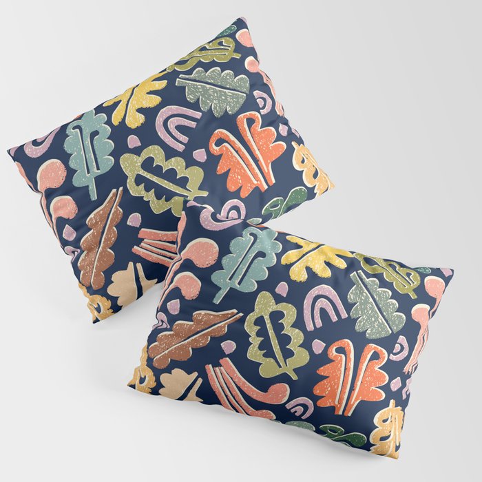 Block print leaves pattern Pillow Sham Gallery Image 3