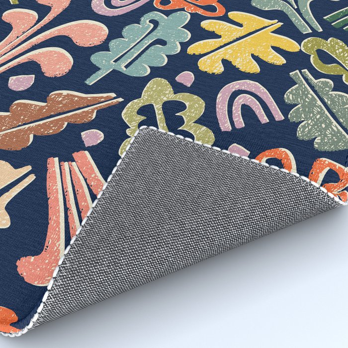 Block print leaves pattern Rug Gallery Image 4