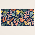 Block print leaves pattern Desk Mat Gallery Image 3