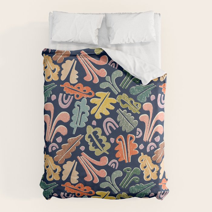 Block print leaves pattern Duvet Cover Gallery Image 6