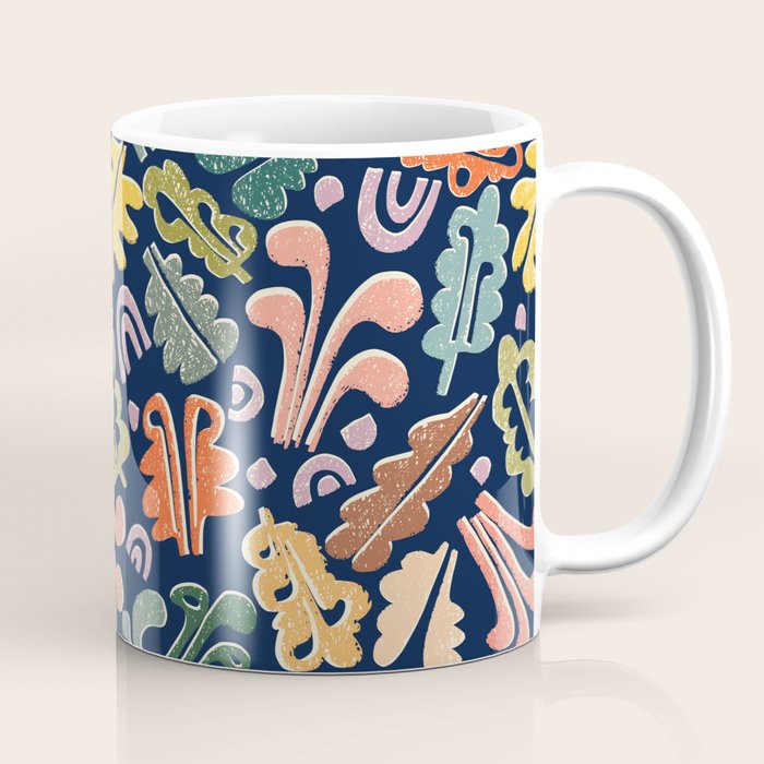 Block print leaves pattern Coffee Mug Gallery Image 1