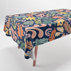 Block print leaves pattern Tablecloth Gallery Image 1