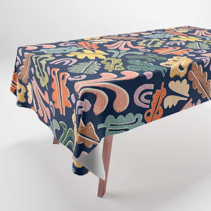Block print leaves pattern Tablecloth Gallery Image 1
