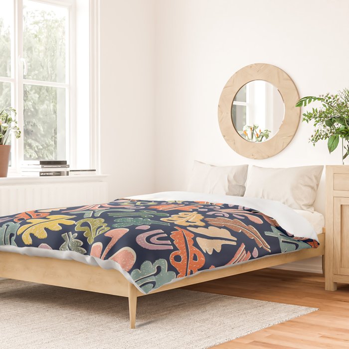 Block print leaves pattern Duvet Cover Gallery Image 2