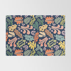 Block print leaves pattern Rug Gallery Image 2