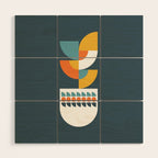 Geometric Plant 02 Wood Wall Art Gallery Image 1