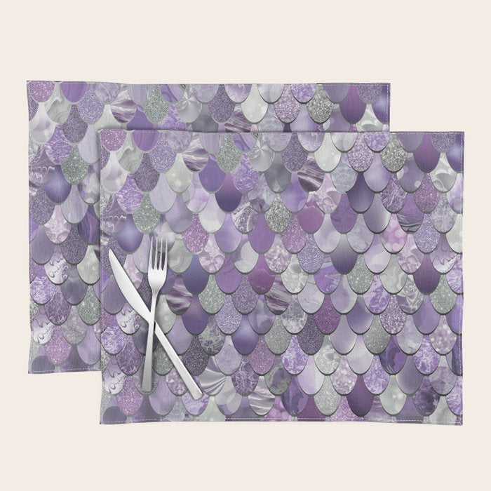 Mermaid Purple and Silver Placemat Gallery Image 1