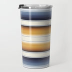 Indigo Blue, Amber Brown and Navajo White Southwest Serape Blanket Stripes Travel Mug Gallery Image 3