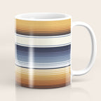Indigo Blue, Amber Brown and Navajo White Southwest Serape Blanket Stripes Coffee Mug Gallery Image 1