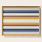 Indigo Blue, Amber Brown and Navajo White Southwest Serape Blanket Stripes Serving Tray Gallery Image 1