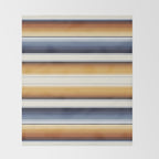 Indigo Blue, Amber Brown and Navajo White Southwest Serape Blanket Stripes Throw Blanket Gallery Image 2