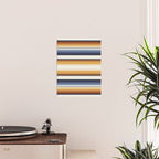 Indigo Blue, Amber Brown and Navajo White Southwest Serape Blanket Stripes Poster Gallery Image 2