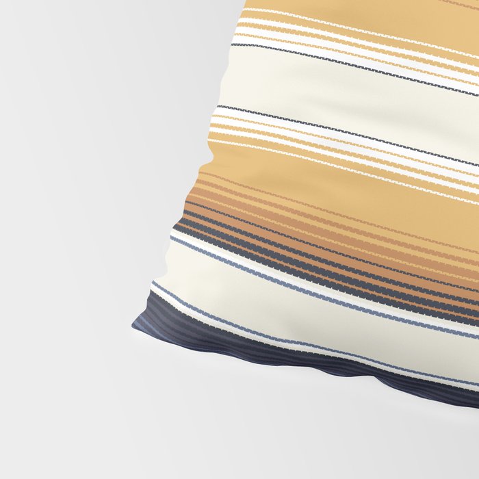 Indigo Blue, Amber Brown and Navajo White Southwest Serape Blanket Stripes Pillow Sham Gallery Image 4