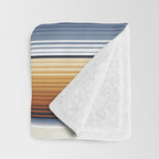 Indigo Blue, Amber Brown and Navajo White Southwest Serape Blanket Stripes Throw Blanket Gallery Image 3
