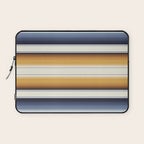 Indigo Blue, Amber Brown and Navajo White Southwest Serape Blanket Stripes Laptop Sleeve Gallery Image 1