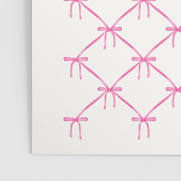 Bows & Ribbons Pattern VIII Y2K Pink Poster Gallery Image 3