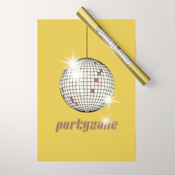 Celebrate the 80s Partyzone yellow Wrapping Paper Gallery Image 1