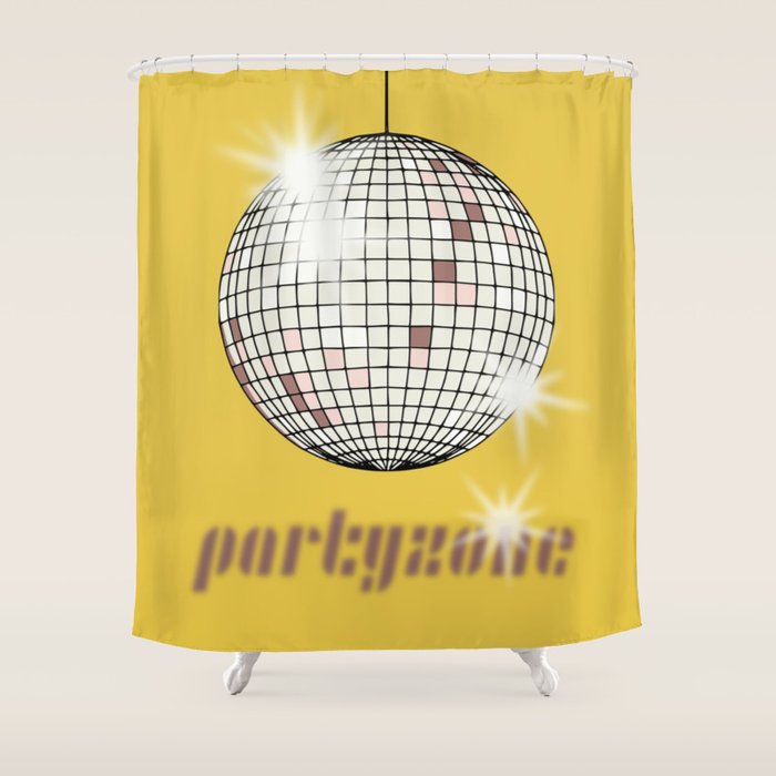 Celebrate the 80s Partyzone yellow Shower Curtain Gallery Image 1