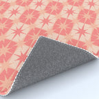 Mid Century Modern Atomic Stars Retro Checkered Starburst Pattern in Blush Pink Rug Gallery Image 4