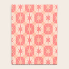 Mid Century Modern Atomic Stars Retro Checkered Starburst Pattern in Blush Pink Notebook Gallery Image 4