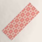 Mid Century Modern Atomic Stars Retro Checkered Starburst Pattern in Blush Pink Yoga Mat Gallery Image 1