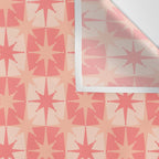 Mid Century Modern Atomic Stars Retro Checkered Starburst Pattern in Blush Pink Wall Tapestry Gallery Image 3