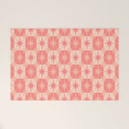 Mid Century Modern Atomic Stars Retro Checkered Starburst Pattern in Blush Pink Welcome Mat Gallery Image 1