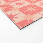 Mid Century Modern Atomic Stars Retro Checkered Starburst Pattern in Blush Pink Welcome Mat Gallery Image 2