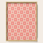 Mid Century Modern Atomic Stars Retro Checkered Starburst Pattern in Blush Pink Serving Tray Gallery Image 1
