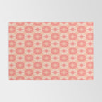 Mid Century Modern Atomic Stars Retro Checkered Starburst Pattern in Blush Pink Rug Gallery Image 2
