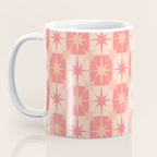Mid Century Modern Atomic Stars Retro Checkered Starburst Pattern in Blush Pink Coffee Mug Gallery Image 3