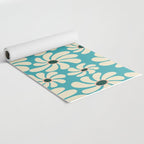 Retro Super Bloom - 70'S Vibe - Turquoise Yoga Mat Gallery Image 2