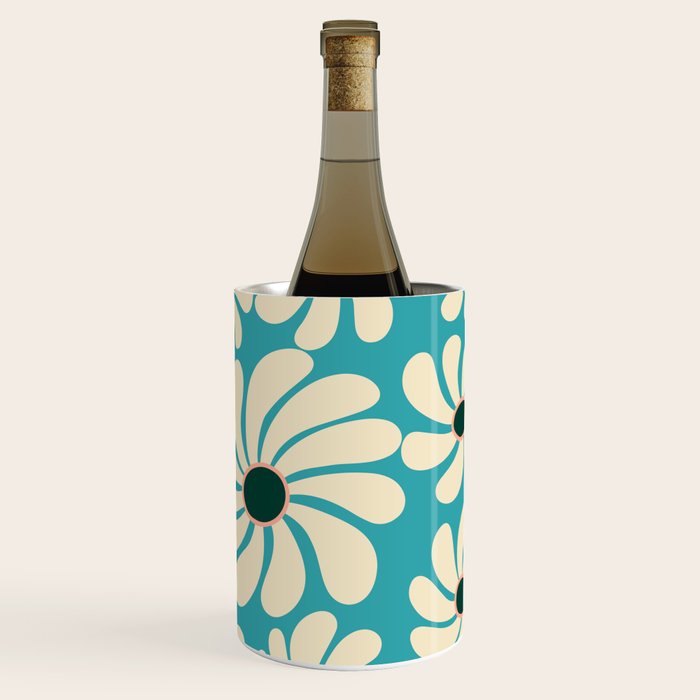 Retro Super Bloom - 70'S Vibe - Turquoise Wine Chiller Gallery Image 1
