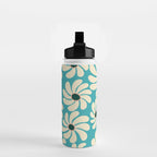 Retro Super Bloom - 70'S Vibe - Turquoise Water Bottle Gallery Image 2