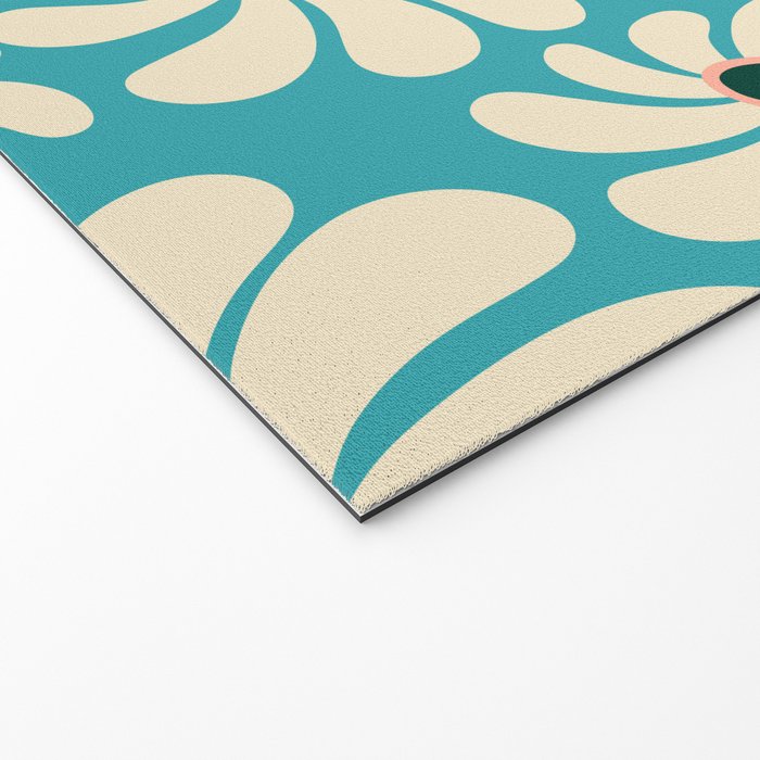 Retro Super Bloom - 70'S Vibe - Turquoise Welcome Mat Gallery Image 2