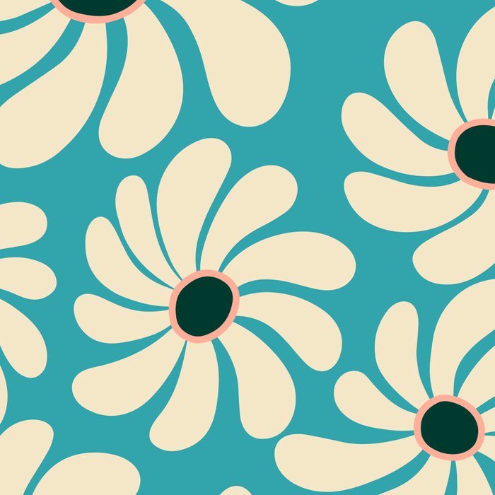 Retro Super Bloom - 70'S Vibe - Turquoise Coffee Mug Gallery Image 2