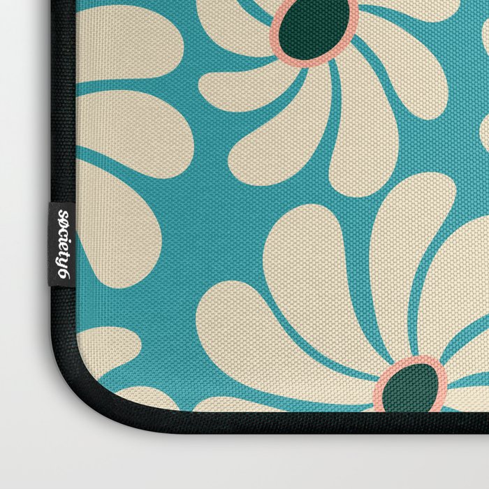 Retro Super Bloom - 70'S Vibe - Turquoise Laptop Sleeve Gallery Image 3