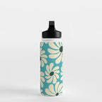 Retro Super Bloom - 70'S Vibe - Turquoise Water Bottle Gallery Image 3