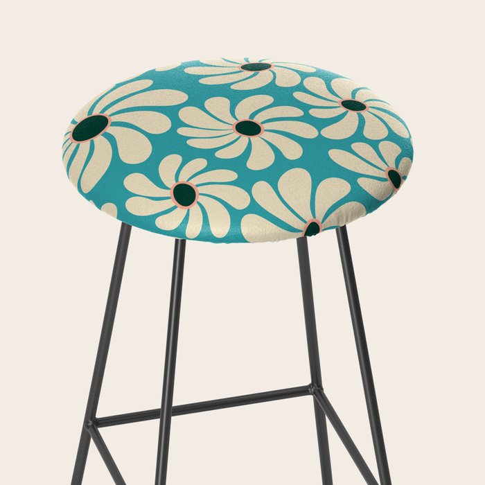 Retro Super Bloom - 70'S Vibe - Turquoise Stool Gallery Image 2