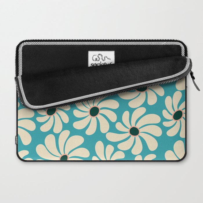 Retro Super Bloom - 70'S Vibe - Turquoise Laptop Sleeve Gallery Image 2