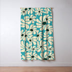 Retro Super Bloom - 70'S Vibe - Turquoise Window Curtain Gallery Image 3