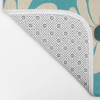 Retro Super Bloom - 70'S Vibe - Turquoise Bath Mat Gallery Image 2