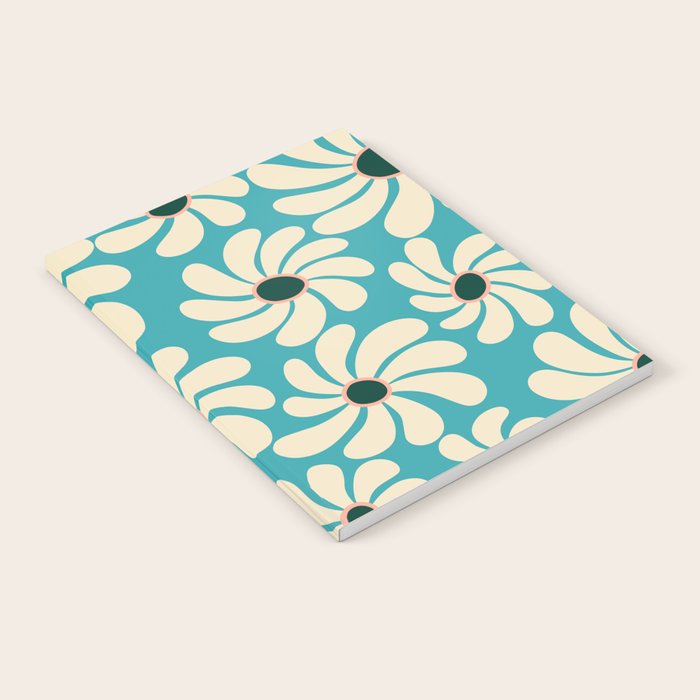 Retro Super Bloom - 70'S Vibe - Turquoise Notebook Gallery Image 2