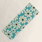 Retro Super Bloom - 70'S Vibe - Turquoise Yoga Mat Gallery Image 1