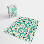 Retro Super Bloom - 70'S Vibe - Turquoise Jigsaw Puzzle Gallery Image 2