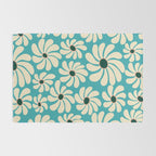Retro Super Bloom - 70'S Vibe - Turquoise Rug Gallery Image 2
