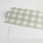 Sage Green Gingham Check Pattern Wrapping Paper Gallery Image 2